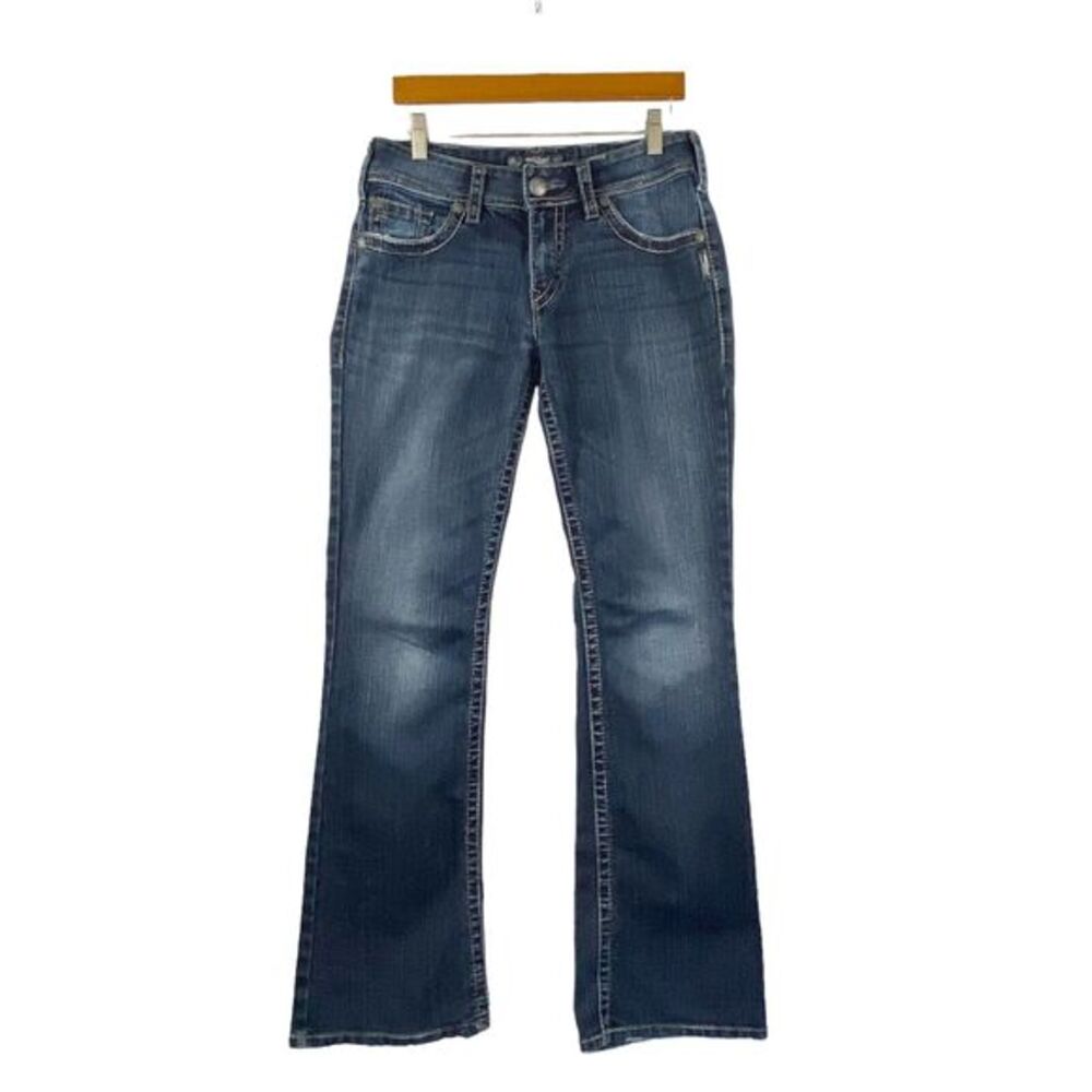 Silver Jeans Womens W28/L32 Suki‎ Surplus Boot Blue Denim Stretch Low Rise